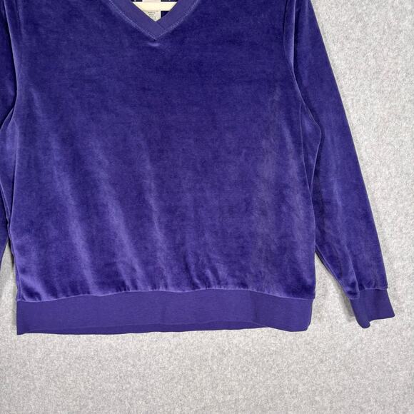 Studio Works Sweatshirt PS Velvet Velour Stretch Soft Lounge Comfy Cozy Grandma - Picture 3 of 9